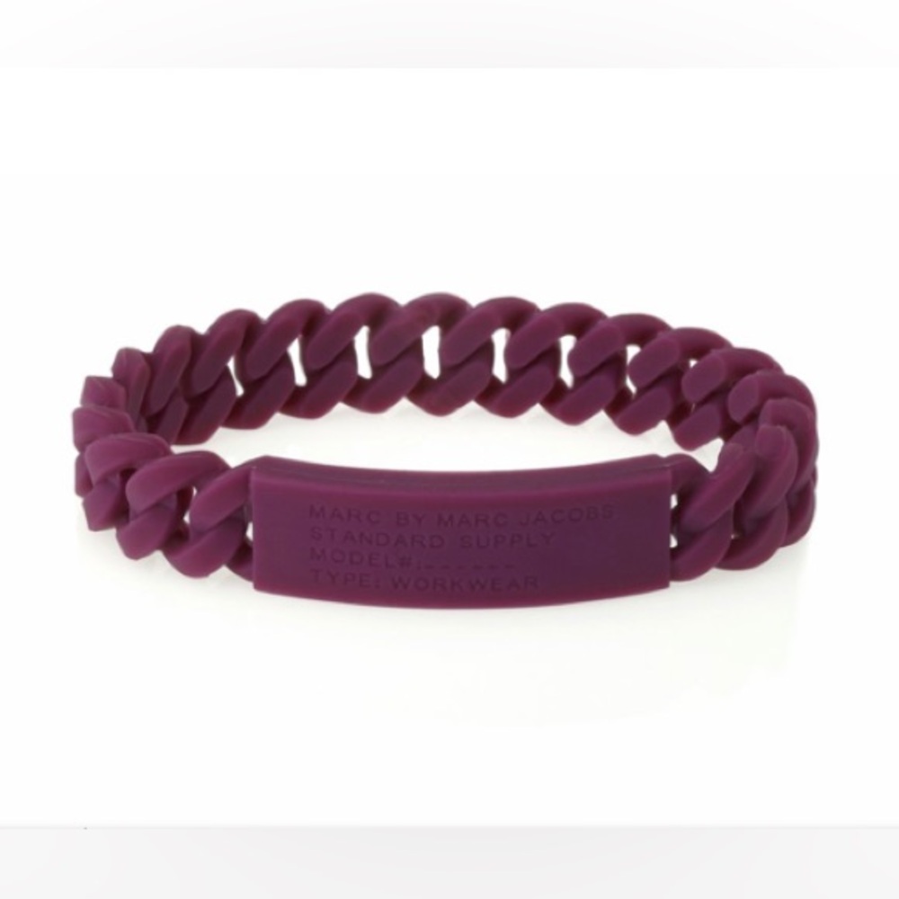 “Marc” By Marc Jacobs Silicone Electric Plum Purple Rubber Bracelet NWT